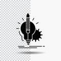 Idea, insight, key, lamp, lightbulb Glyph Icon on Transparent Background. Black Icon Royalty Free Stock Photo
