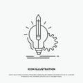 Idea, insight, key, lamp, lightbulb Icon. Line vector gray symbol for UI and UX, website or mobile application Royalty Free Stock Photo