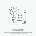 Idea, insight, key, lamp, lightbulb Icon. Line vector gray symbol for UI and UX, website or mobile application Royalty Free Stock Photo