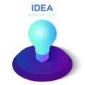 Idea Isometric Icon. Light Bulb. Lamp Bulb Icon. Created For Mobile, Web, Decor, Print Products, Application. Perfect for web desi