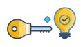 Idea Key Solution Icon for Unlocking Problems, vector design Generative AI Royalty Free Stock Photo