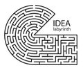 idea labyrinth with entry and exit Royalty Free Stock Photo