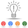 Idea lamp bulb with exclamation sign vector Royalty Free Stock Photo
