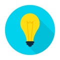 Idea Lamp Flat Circle Icon Royalty Free Stock Photo