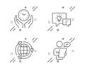 Idea lamp, Safe time and Eco energy icons set. Customer survey sign. Business energy, Hold clock, Ecology. Vector