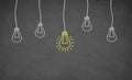 Idea Light Bulb on Blackboard Royalty Free Stock Photo