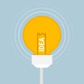 Idea Light Bulb A, vector illustion flat design style.