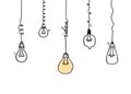 Idea light bulb. Doodle hand drawn Royalty Free Stock Photo