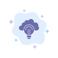 Idea, Light, Bulb, Focus, Success Blue Icon on Abstract Cloud Background