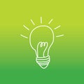 Idea light on green background