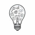 Idea lightbulb with data visualization elements Royalty Free Stock Photo