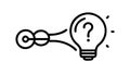Idea Lightbulb Query, Problem Solving Question Mark, vector design Generative AI Royalty Free Stock Photo