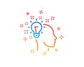 Idea line icon. Human head with light bulb sign. Vector Royalty Free Stock Photo