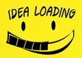 idea loading concept and loading bar on yellow background. Big idea, innovation and creativity. Royalty Free Stock Photo