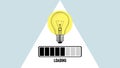Idea loading concept with light bulb. Progress, creativity for business idea