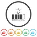 Idea loading icon. Set icons in color circle buttons Royalty Free Stock Photo