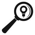 Idea magnify glass icon, simple style Royalty Free Stock Photo