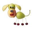 Idea of making a dog from fresh fruits
