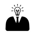 Idea making, Thinking icon. Black vector design