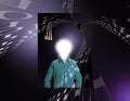 Idea Man & Binary Royalty Free Stock Photo