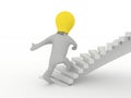 Idea man walking up stairs Royalty Free Stock Photo