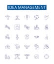 Idea management line icons signs set. Design collection of Conceptualization, Brainstorming, Innovation, Prioritization