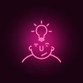 idea on mind icon. Elements of What is in your mind in neon style icons. Simple icon for websites, web design, mobile app, info Royalty Free Stock Photo