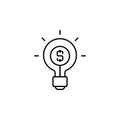 idea, money line icon on white background