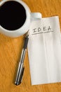 Idea on a Napkin Royalty Free Stock Photo