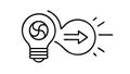 Idea Rotation Icon Vector Outline with Lightbulb and Arrows, vector design Generative AI Royalty Free Stock Photo