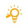 Idea , search , bulb , light , creative idea search orange icon Royalty Free Stock Photo