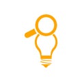 Idea , search , bulb , light , creative idea search orange icon Royalty Free Stock Photo