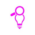 Idea , search , bulb , light , creative idea search magenta icon Royalty Free Stock Photo