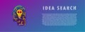 Idea search. Lamp in the maze. Vector illustration. Flat. Gradient. Royalty Free Stock Photo