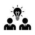 Idea Sharing Solid Icon with Light Bulb Royalty Free Stock Photo