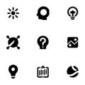 Idea and Solution Icon Set with Lightbulb, Question and Creative Symbols Royalty Free Stock Photo