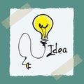 Idea sticker with bulb