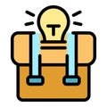 Idea suitcase icon color outline vector Royalty Free Stock Photo