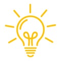 Idea symbol. Yellow bulb icon vector