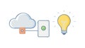 Idea Synchronization Icon Vector with Lightbulb and Cloud, vector design Generative AI Royalty Free Stock Photo