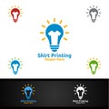 Idea T shirt Printing Company Logo Design for Laundry, T shirt shop, Retail, Advertising, or Clothes Community Concept