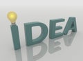 Idea Text Lamp and Light Bulb, Solution Concept