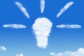 Idea thinking concept electric blub cloud in the blue sky