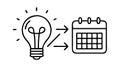 Idea Timeline: Lightbulb with Calendar Icon for Future Concepts, vector design Generative AI Royalty Free Stock Photo