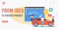 From Idea to Finished Project Landing Page Template. Car Prototyping Process, Transportation Prototype Creation