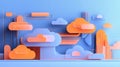 The idea of the top cloud service provider is embodied by digital clouds with a technology-driven backdrop, signifying cloud Royalty Free Stock Photo