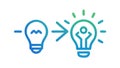 Idea transformation with lightbulbs. Creative process and thought evolution. vector design Generative AI Royalty Free Stock Photo