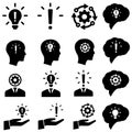 Idea vector icon set. Creativity related illustration sign. inspiration symbol or logo. Royalty Free Stock Photo