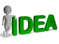 Idea Word And 3d man Showing Thoughts And Invention