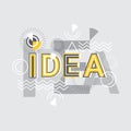 Idea Word Creative Graphic Design Modern Business Concept Over Abstract Geometric Shapes Background Royalty Free Stock Photo